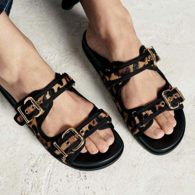 Leopard Flat Sandals