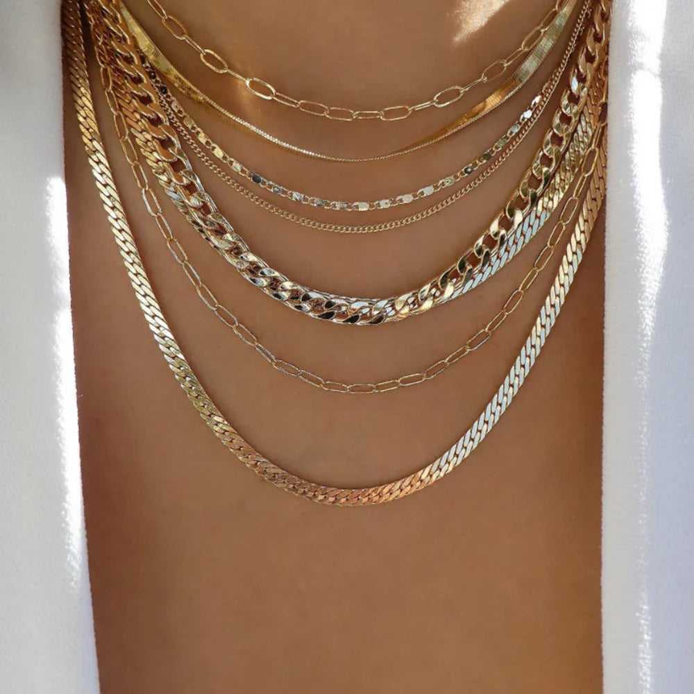 Golden Boho Crystal Necklace Set