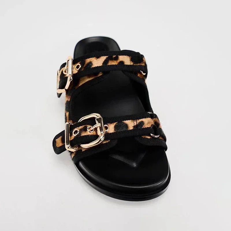 Leopard Flat Sandals