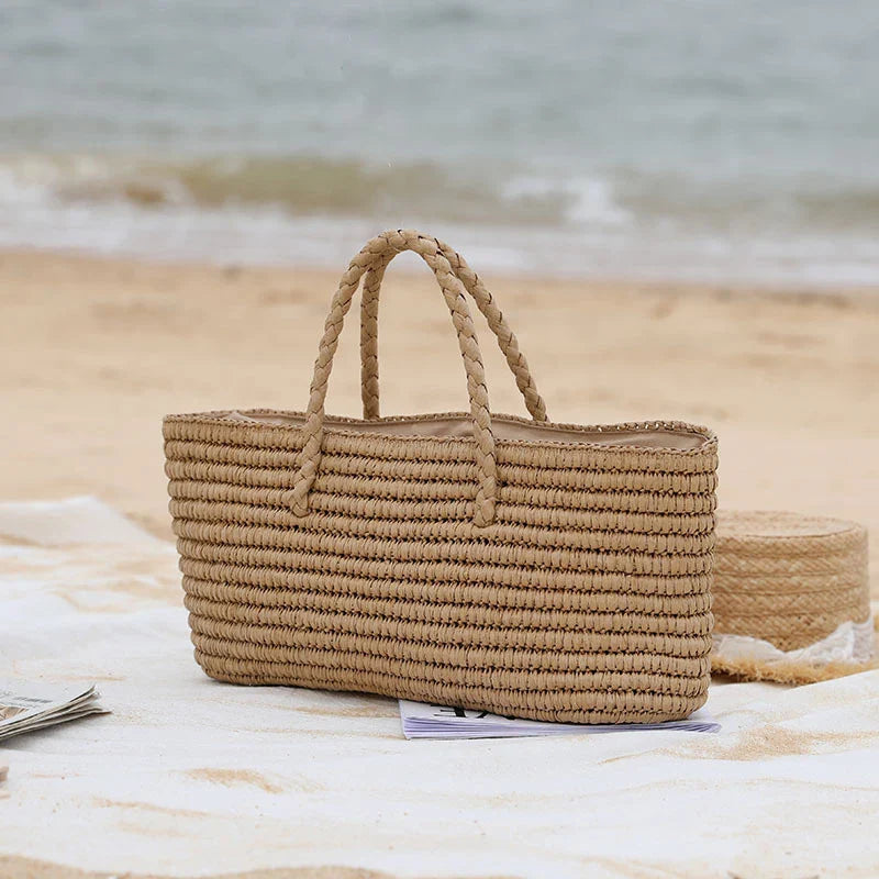 Coastal Straw Tote Bag