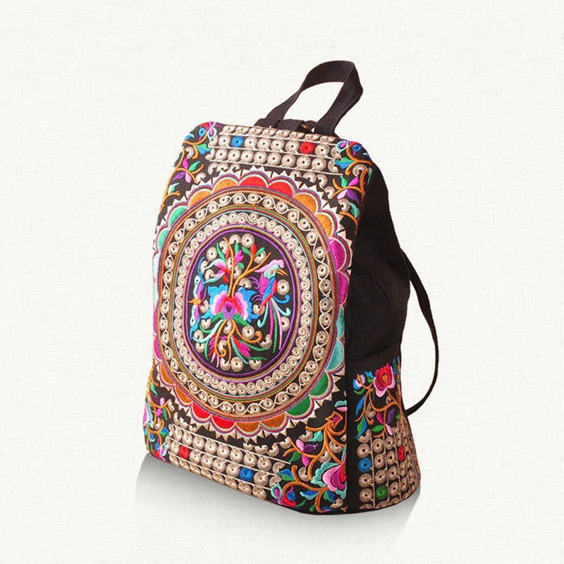 Floral Embroidered Backpack