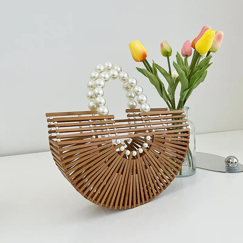 Pearl Bamboo Beach Tote Bag