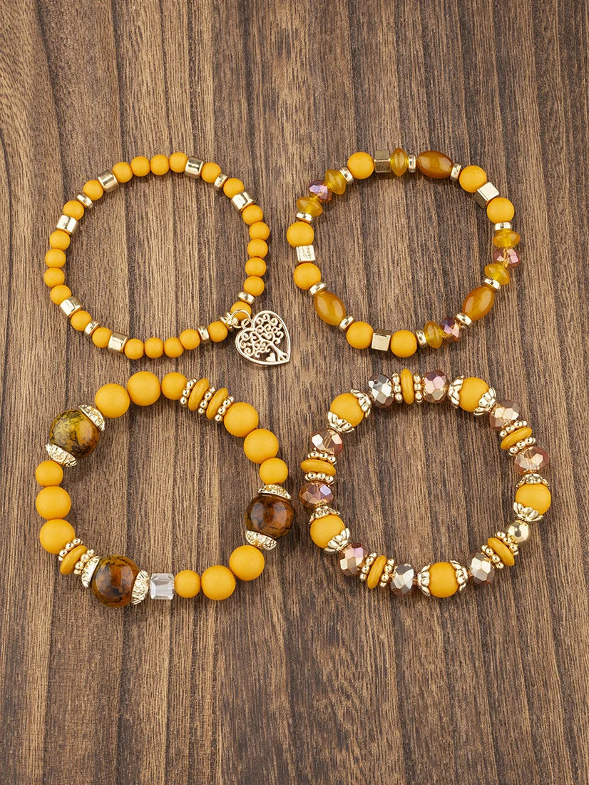 Boho Tree Charm Bracelet Set