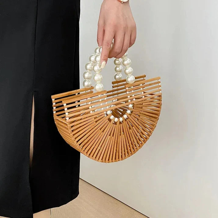 Pearl Bamboo Beach Tote Bag