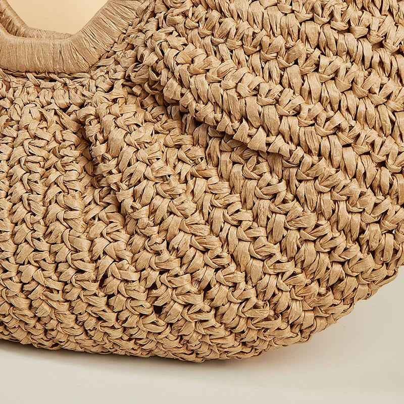 Moonlit Straw Shopper Bag