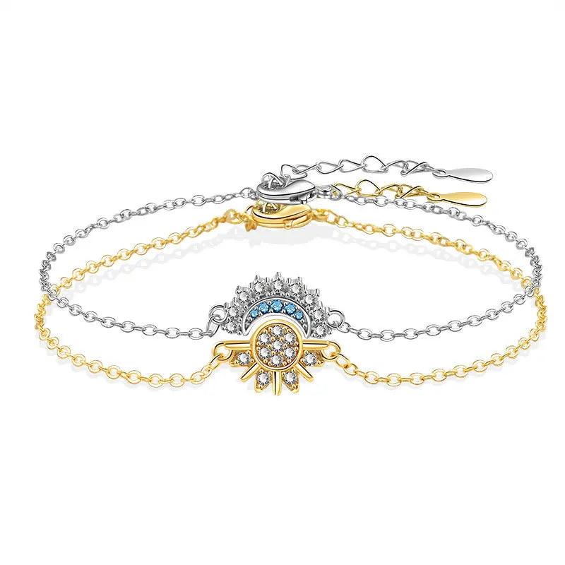 Sun & Moon CZ Bracelet Set