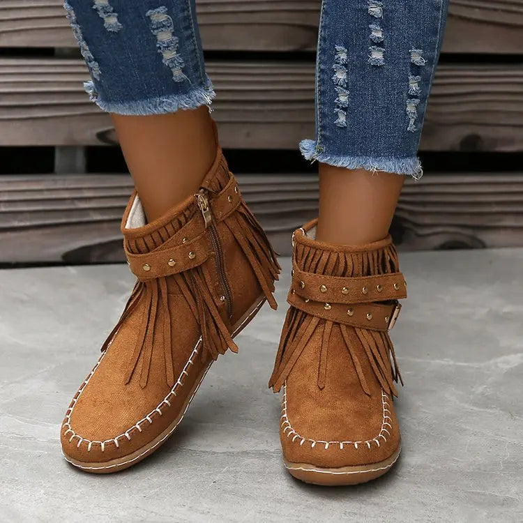 Fringe Suede Boots