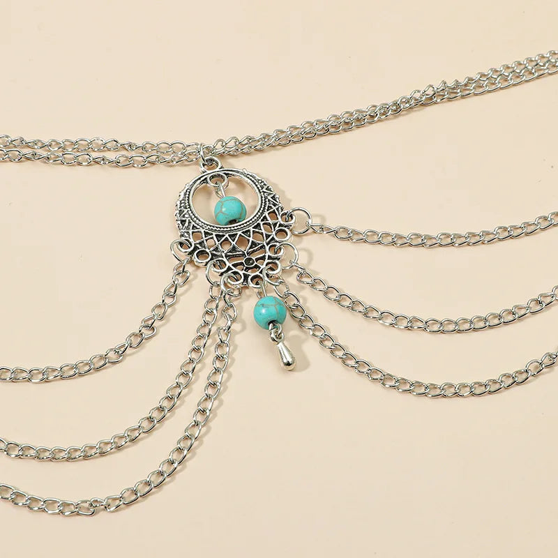 Boho Blue Stone Anklet