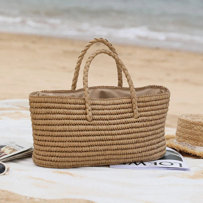 Coastal Straw Tote Bag