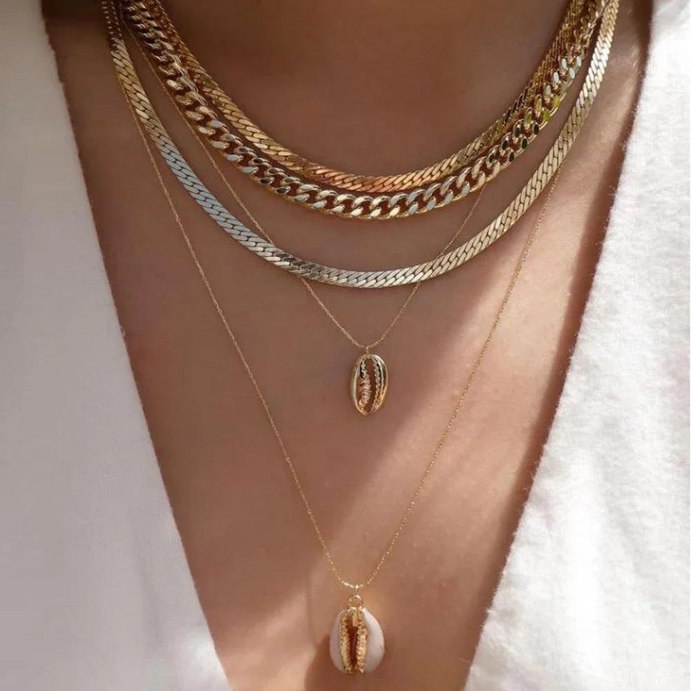 Golden Boho Crystal Necklace Set