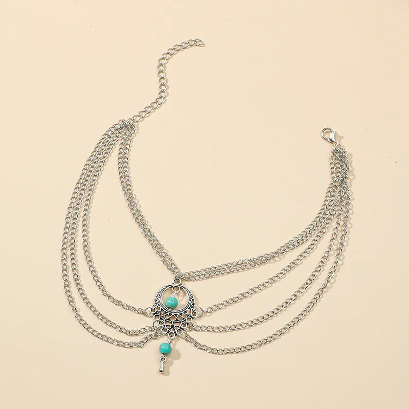 Boho Blue Stone Anklet