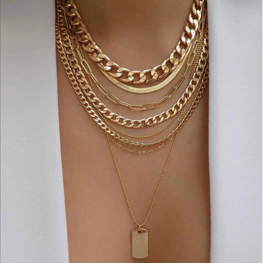 Golden Boho Crystal Necklace Set