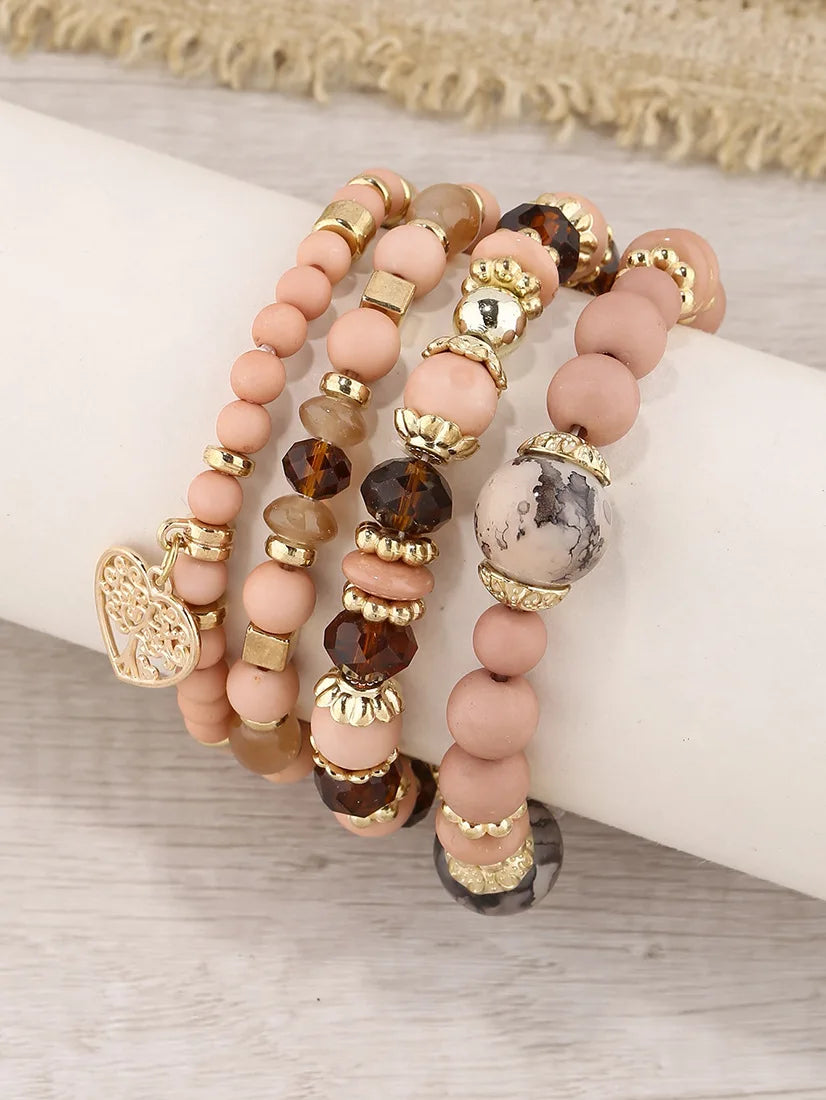 Boho Tree Charm Bracelet Set