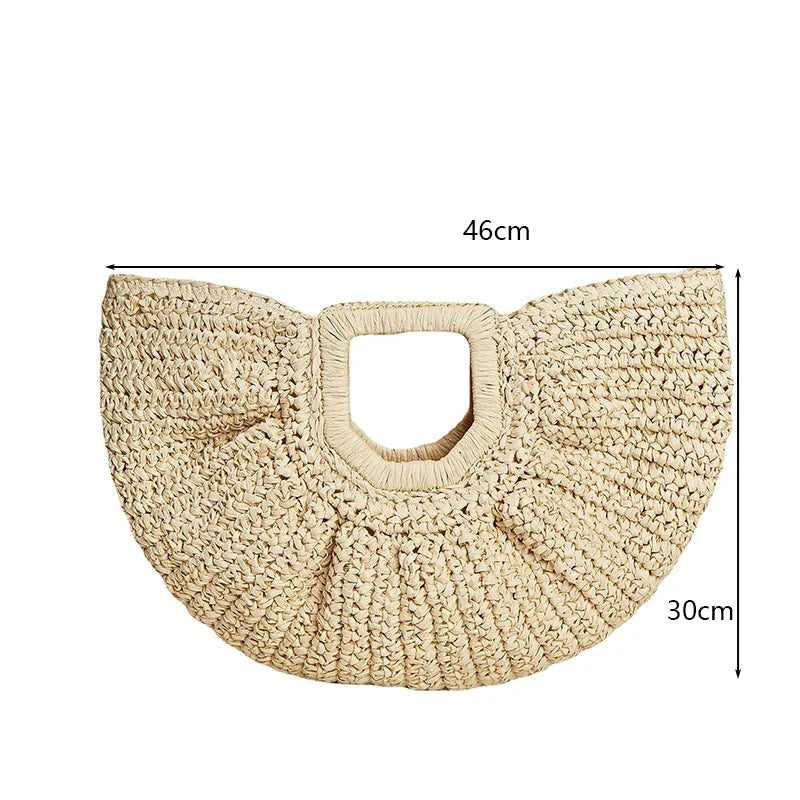 Moonlit Straw Shopper Bag