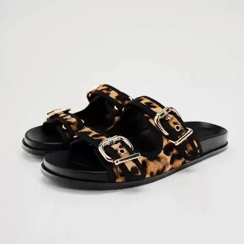 Leopard Flat Sandals