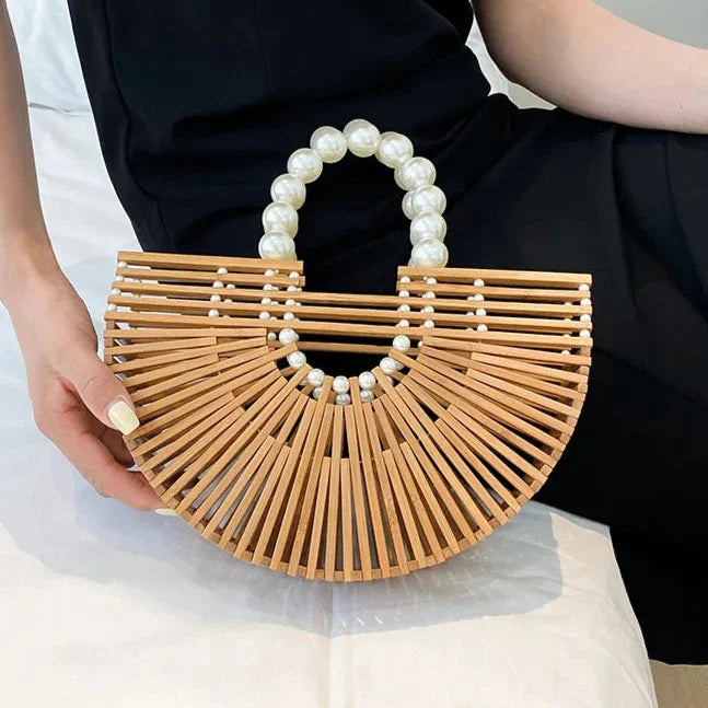 Pearl Bamboo Beach Tote Bag