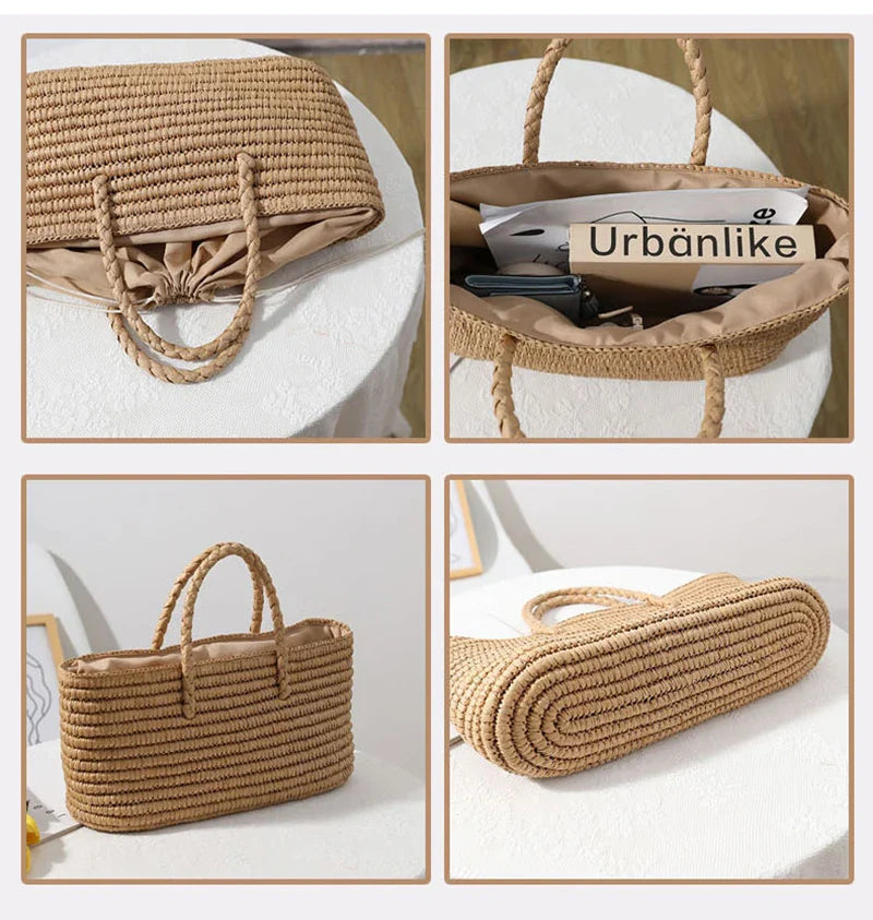 Coastal Straw Tote Bag