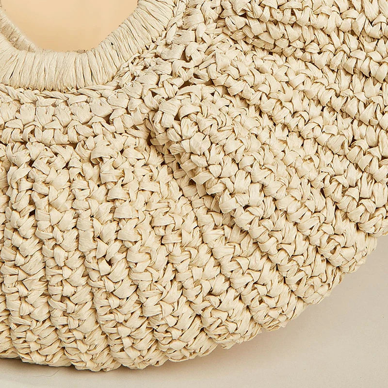 Moonlit Straw Shopper Bag