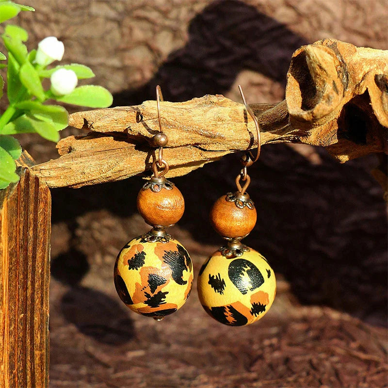 Wooden Drop Dangle Earrings