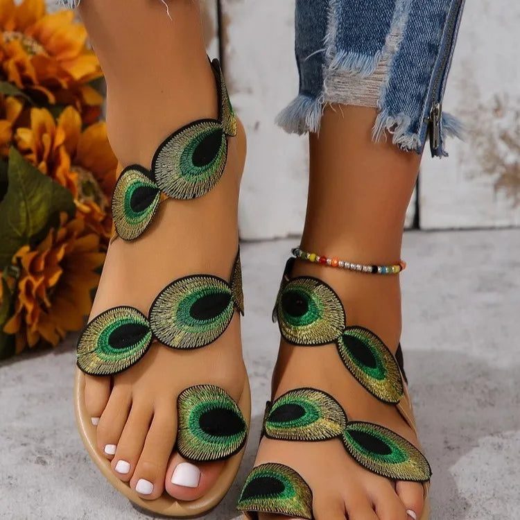 Embroidered Beach Sandals