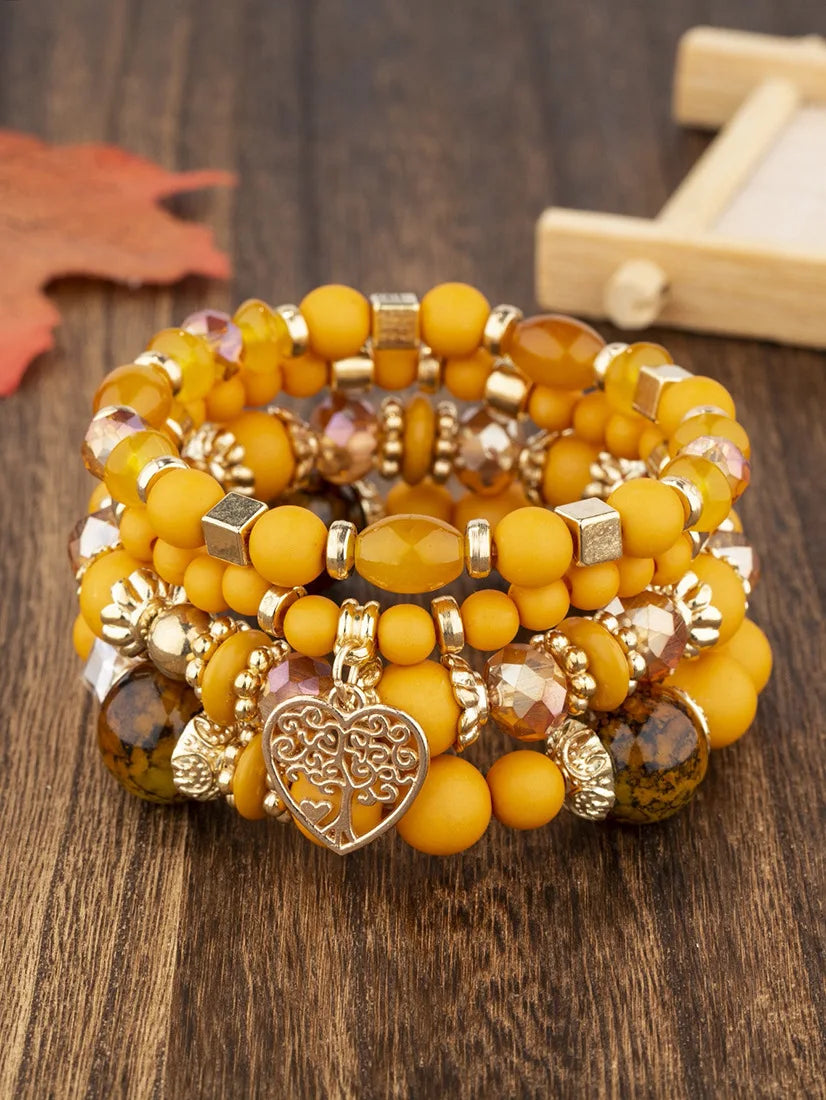 Boho Tree Charm Bracelet Set