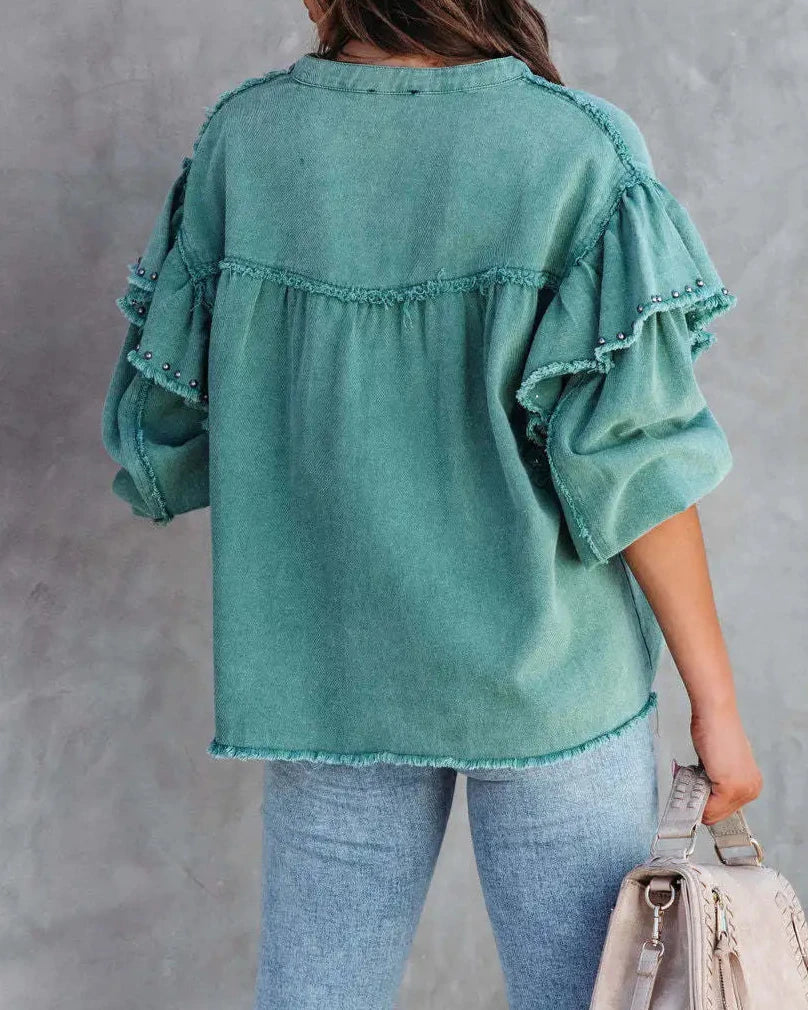 Boho Ruffle Lantern Jacket