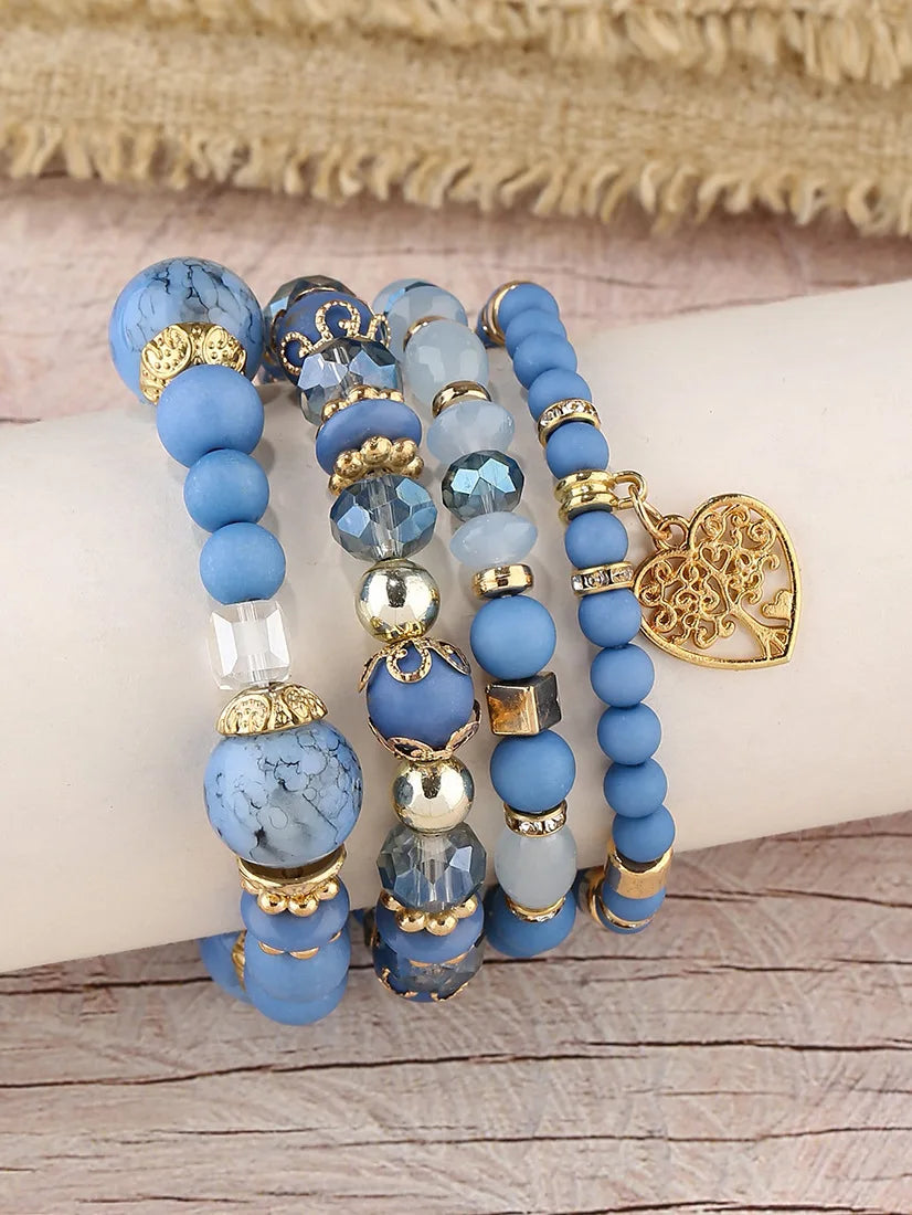 Boho Tree Charm Bracelet Set