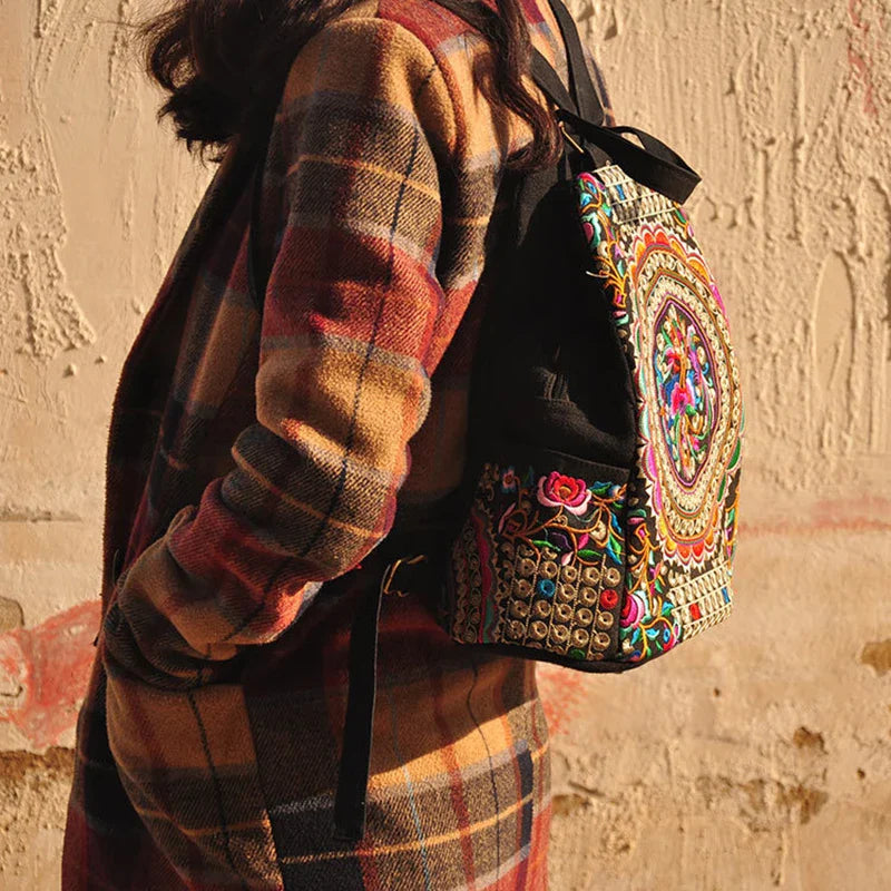 Floral Embroidered Backpack