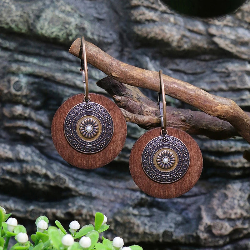 Wooden Drop Dangle Earrings