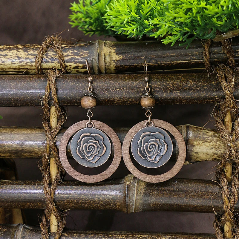 Wooden Drop Dangle Earrings